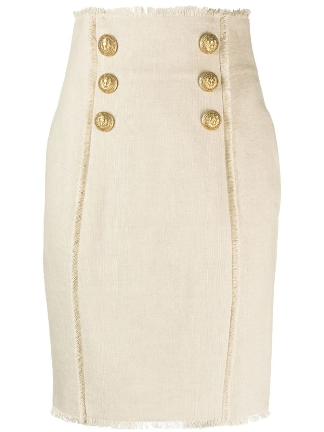 

Balmain юбка с завышенной талией, нейтральный цвет