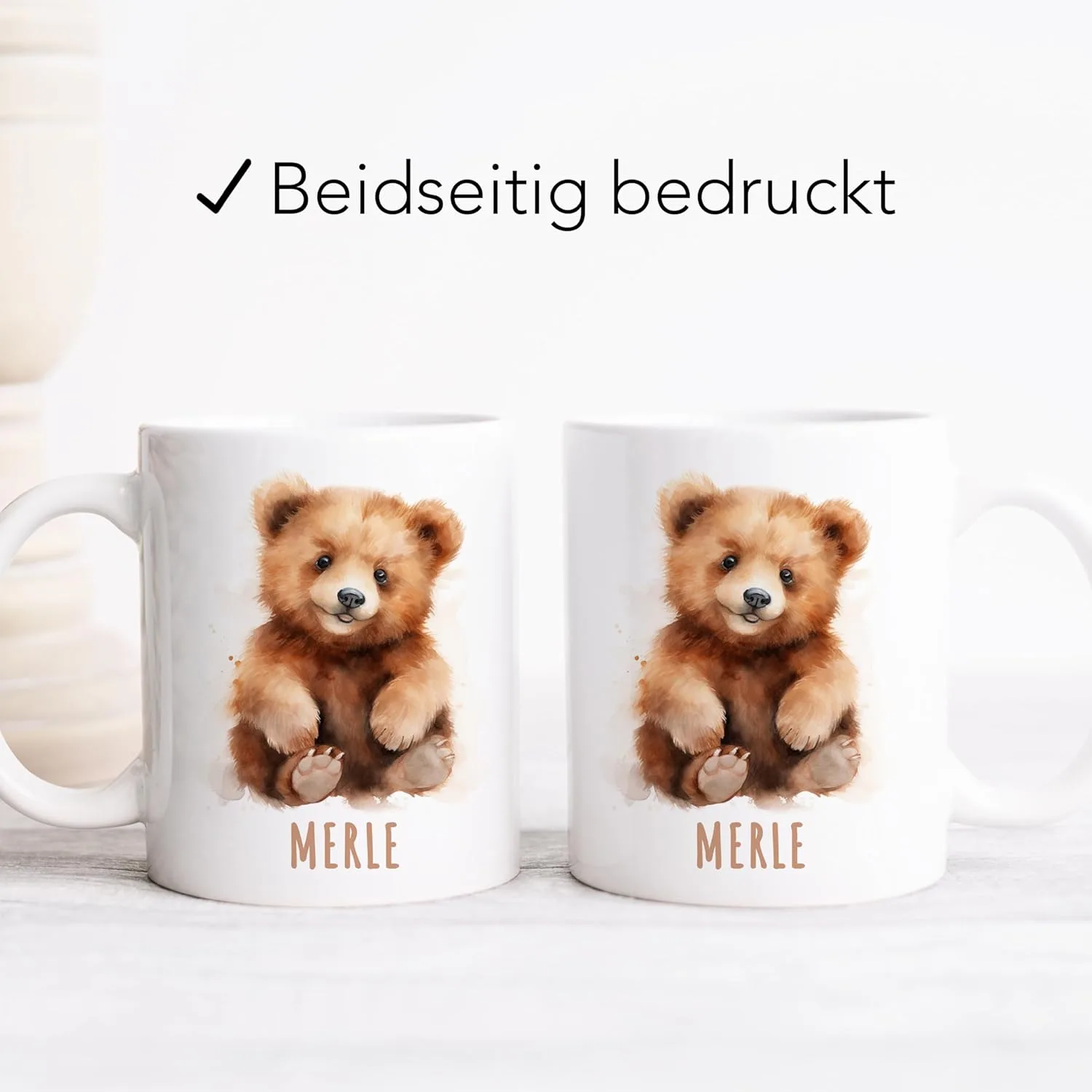 Кружка Bear с именем для детей, керамическая чашка для чая, 330 мл DEL MÀ Unique & Personal — фото 4