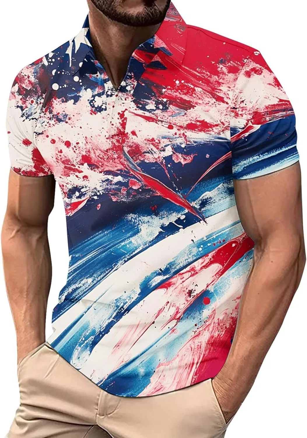 Футболка мужская с американским флагом, Generic, цвет 4-blue