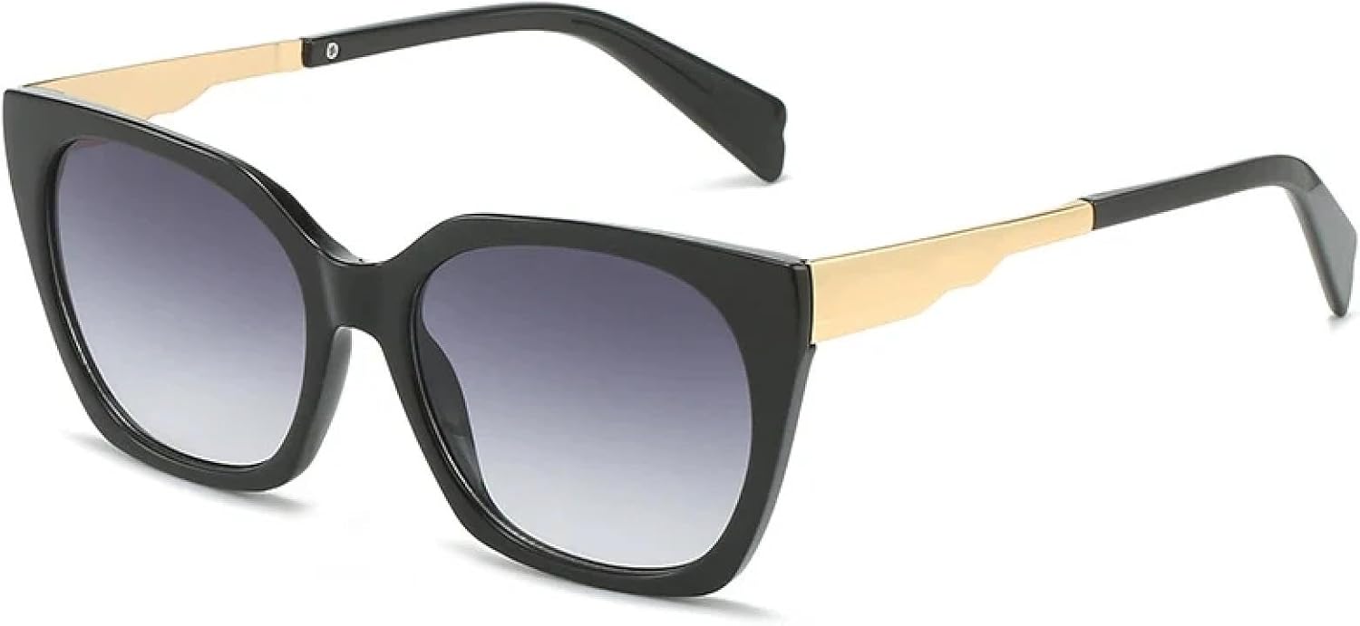 

Модные солнцезащитные очки «кошачий глаз» для женщин и мужчин, винтажные, роскошные, для путешествий и вождения, с защитой от УФ-излучения UV400 TKKTLLT, Black Gradient Gray