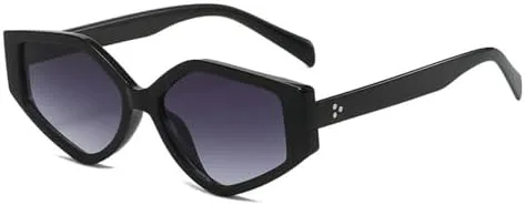 

Солнцезащитные очки Polygon для женщин, модные очки с градиентными линзами, винтажные солнцезащитные очки для мужчин с заклепками MTZJH, Black Gray Gradient