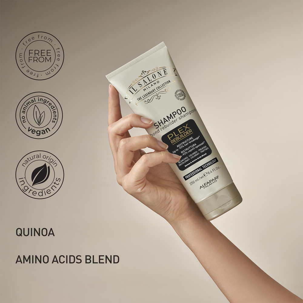 Il salone milano plex rebuilder protection shampoo for bleached, coloured and chemical treated hair Alfaparf Milano, 250 мл — фото 3