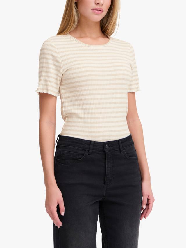 

Футболка Cella с полосками и круглым вырезом ICHI, Oatmeal