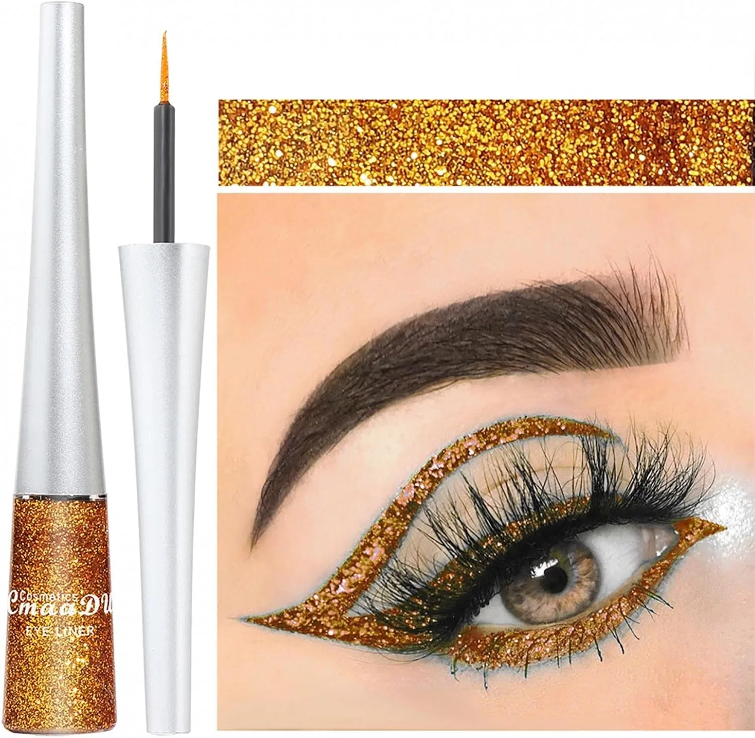 Подводка для глаз Glitter Eyeliner Foreted, блестящая, жидкая — фото 2