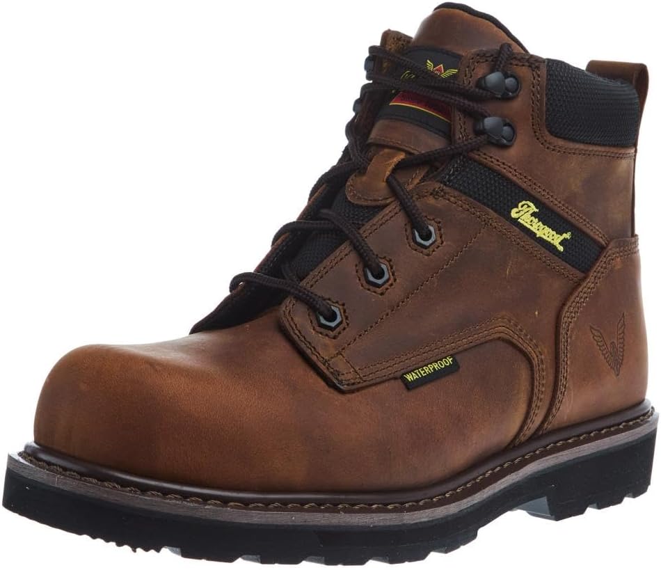 

Мужские водонепроницаемые кожаные рабочие ботинки Thorogood Job-Site Series 6 с композитным защитным носком и нескользящей подошвой, Crazy Horse