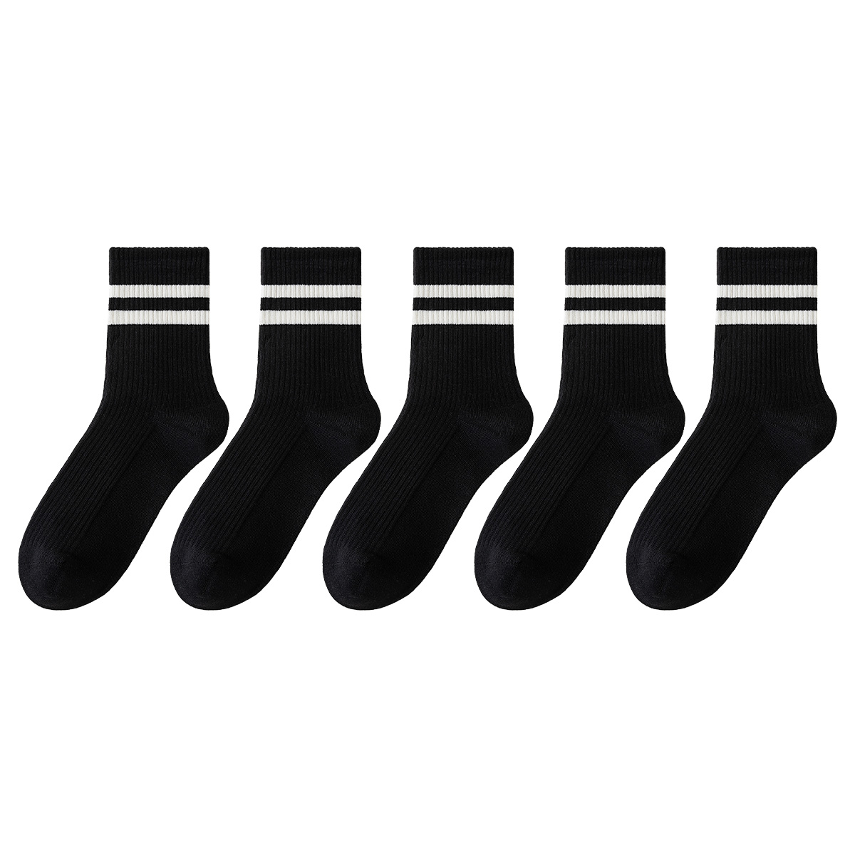 

Носки до середины голени мужские, 5 пар MIIOW, 5 Pack (Black 3+White 2)