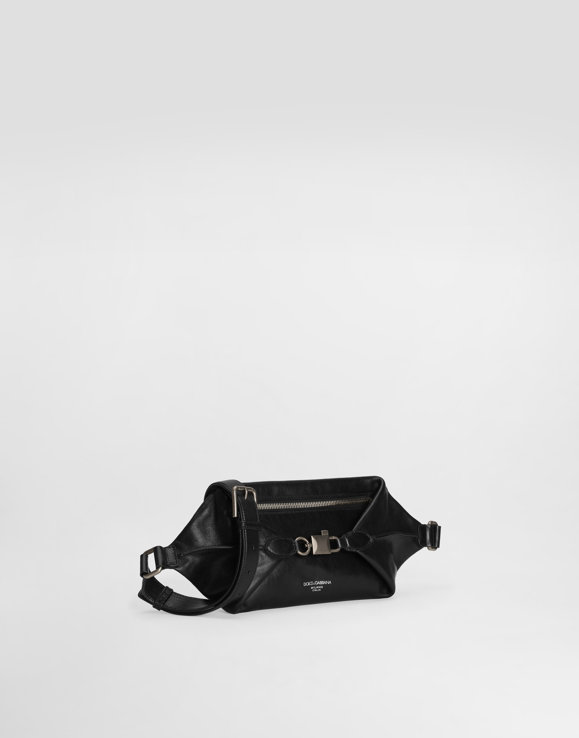 Поясная сумка lock из телячьей кожи цвета темпеста Dolce & Gabbana, черный — фото 3