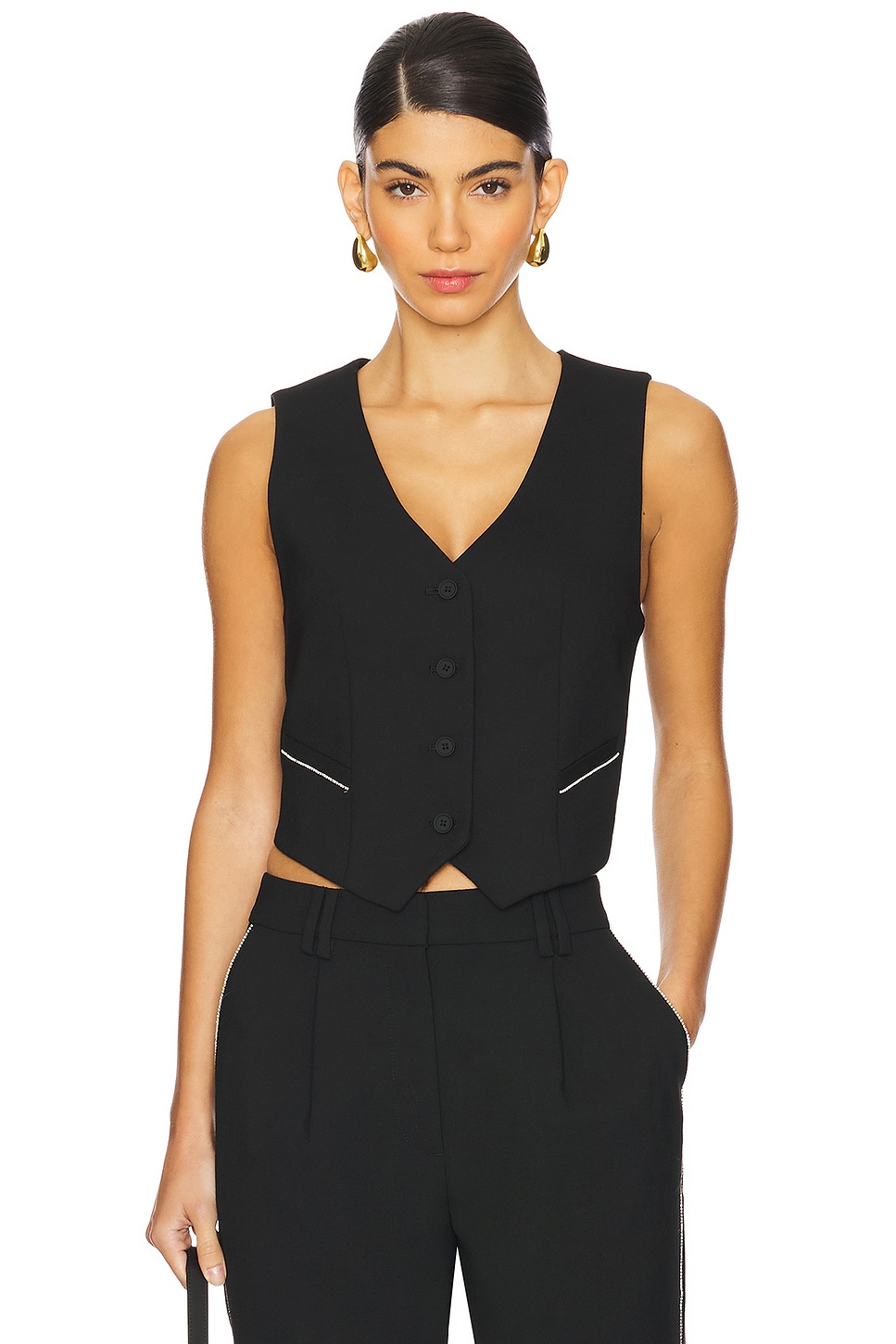 

Жилет из атласа Allsaints, черный