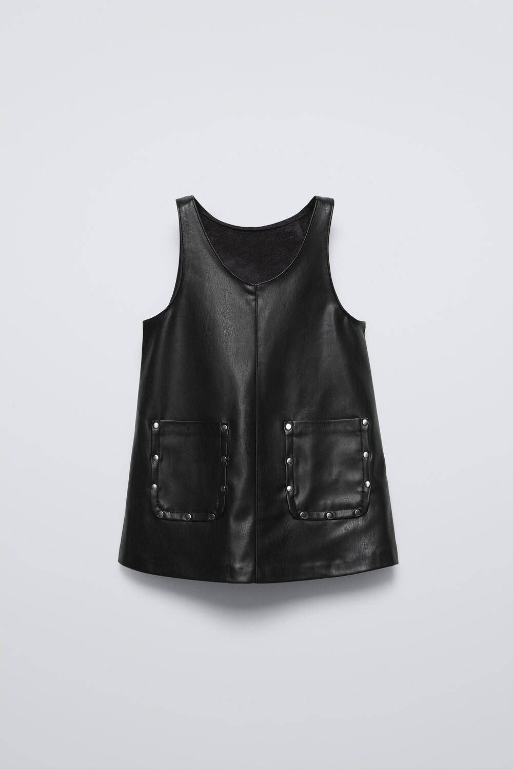 

Платье-сарафан из искусственной кожи ZARA, черный