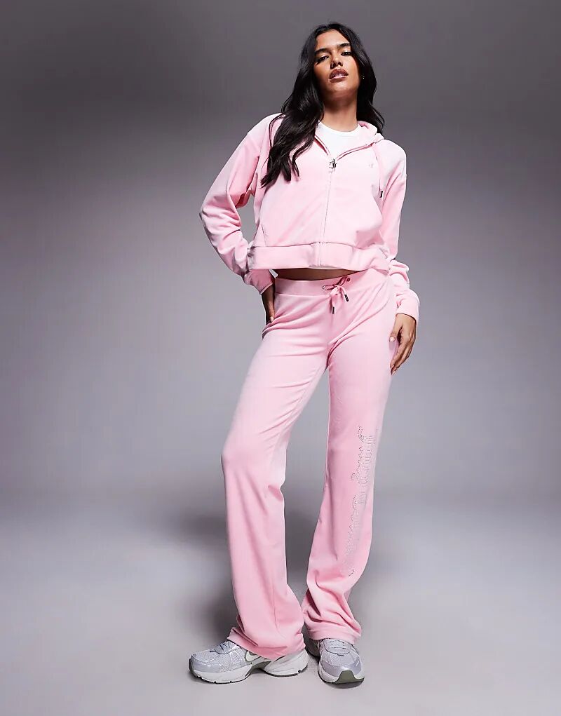 

Велюровые спортивные брюки Juicy Couture в сочном розовом цвете