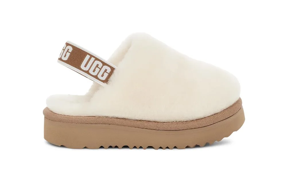 UGG Детские тапочки из овчины цвета экрю для малышей — фото 4