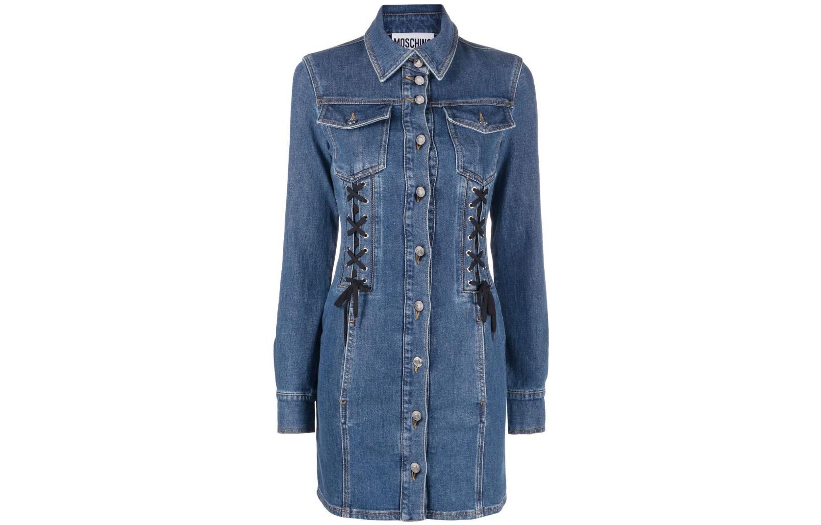 

MOSCHINO Джинсовые короткая юбка женская синего цвета