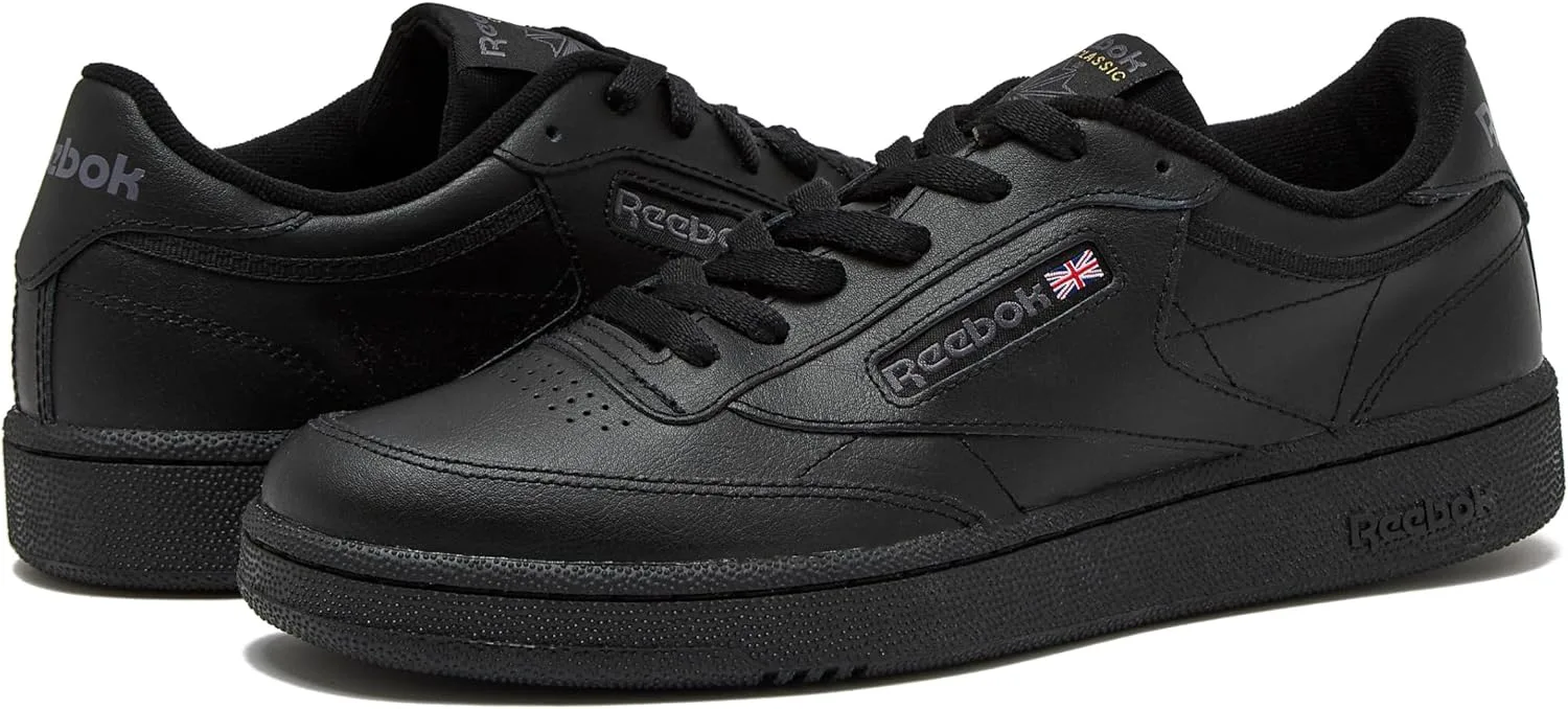 Мужские кроссовки Reebok Club C 85, повседневная спортивная обувь белого цвета для мужчин, черный — фото 4