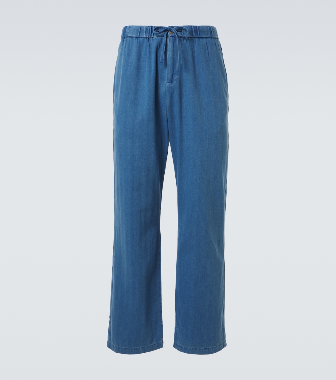 

Широкие брюки-клеш из хлопкового твила с узором «ёлочка» Rocha Frescobol Carioca, Light Denim