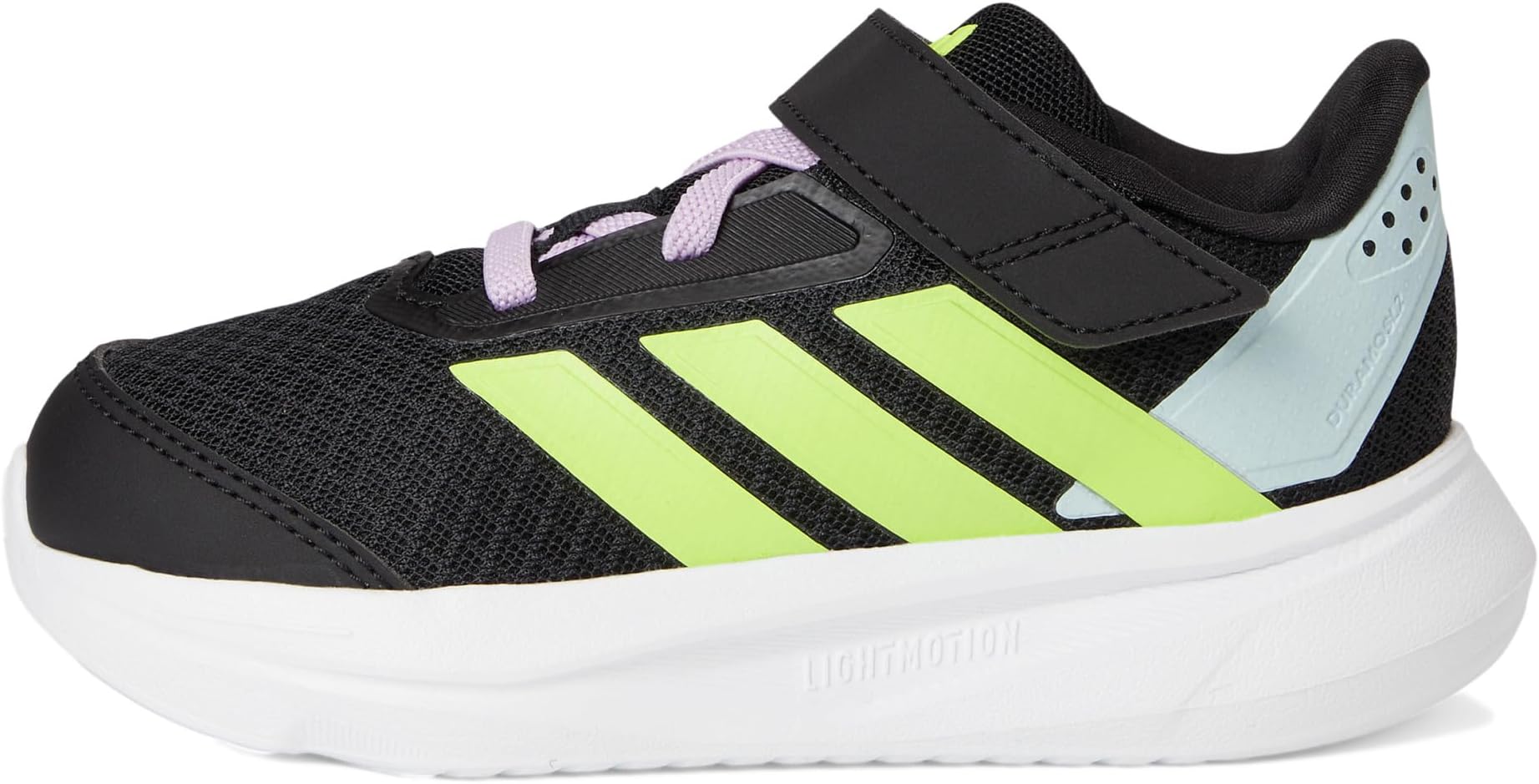 Кроссовки Adidas Kids Duramo SL 2.0 Elastic Lace Sportswear Shoes, Black/Yellow/Bliss Lilac — фото 4