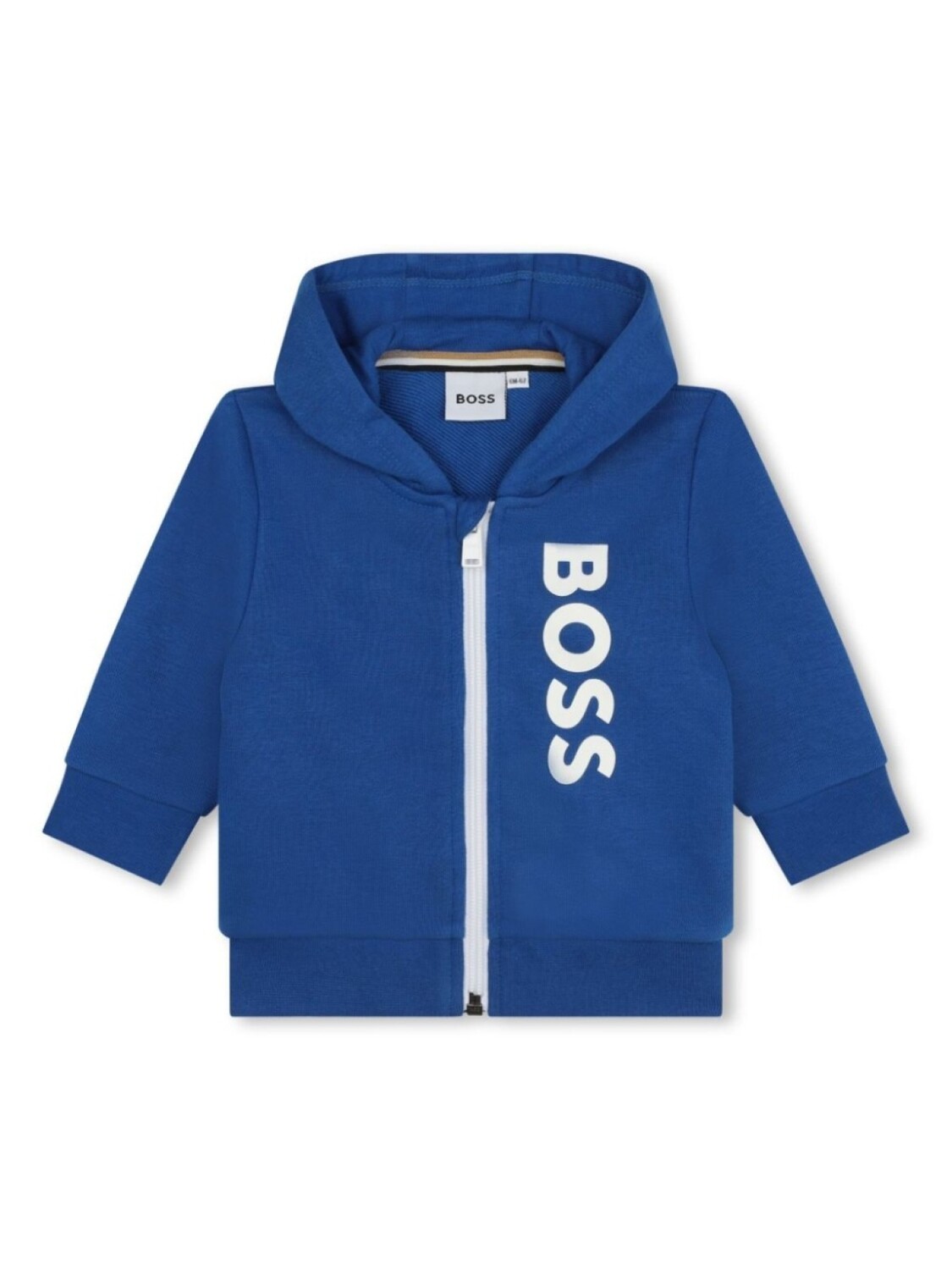

BOSS Kidswear худи на молнии с логотипом, синий
