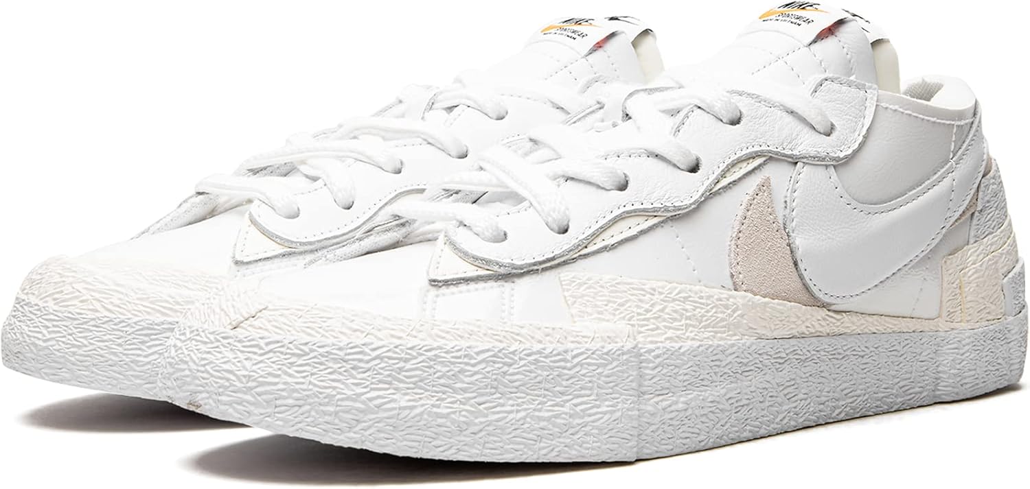 Кроссовки Sacai Blazer Low от Nike - Magma Orange / White, белый — фото 2
