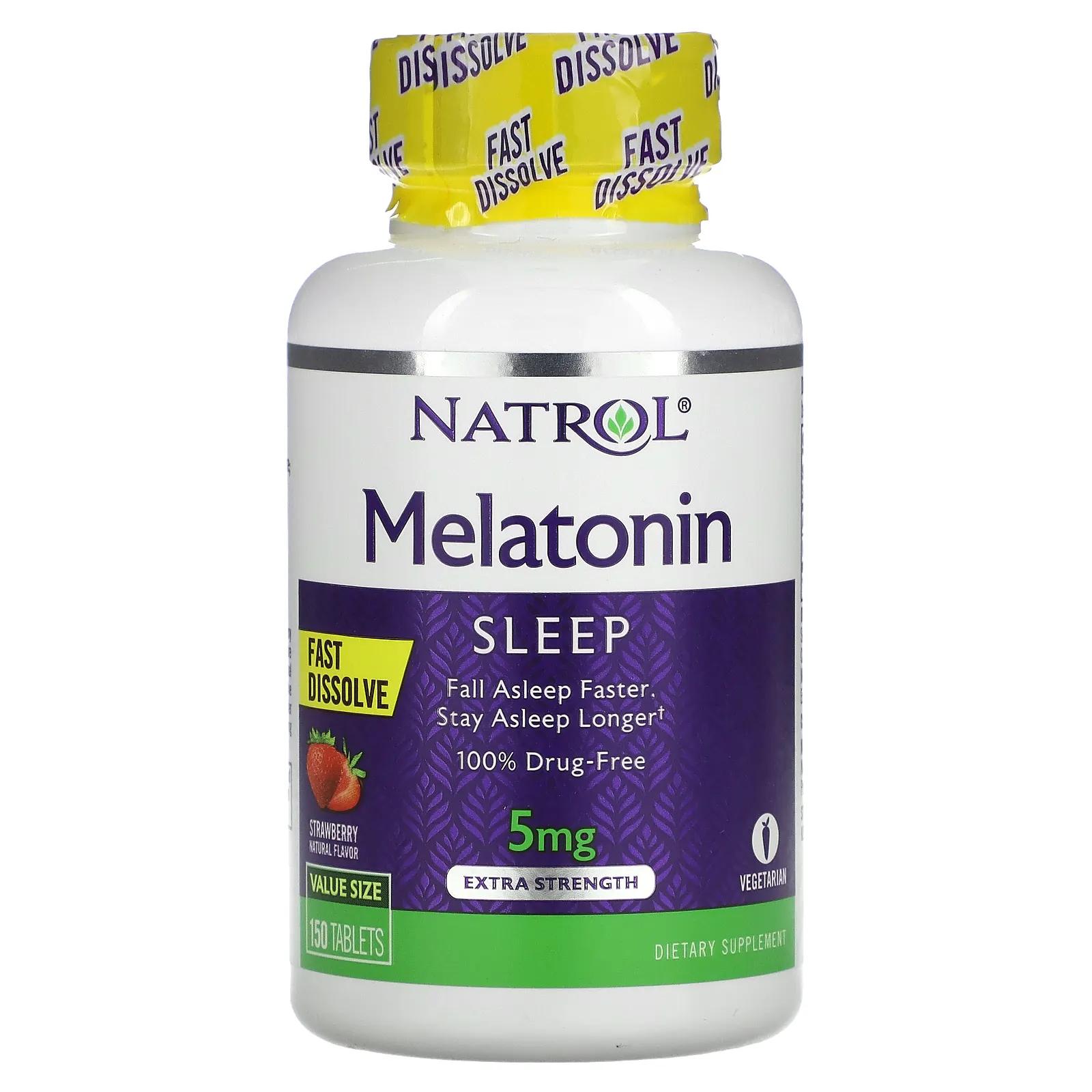 

Natrol Melatonin Fast Dissolve Extra Strength Strawberry 5 mg 150 Tablets