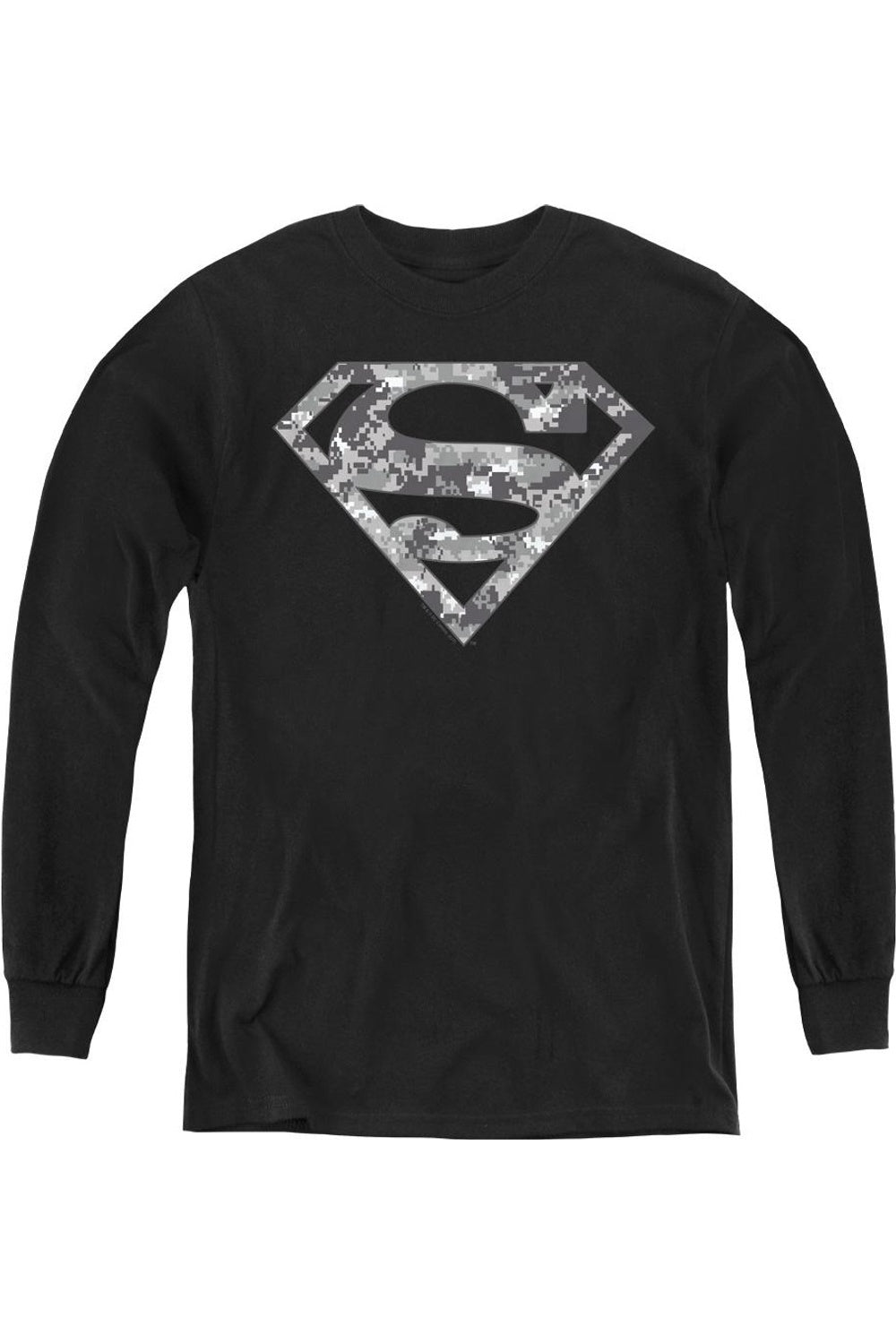 

Футболка с длинным рукавом Superman Urban Camo Shield для детей Gildan, черный