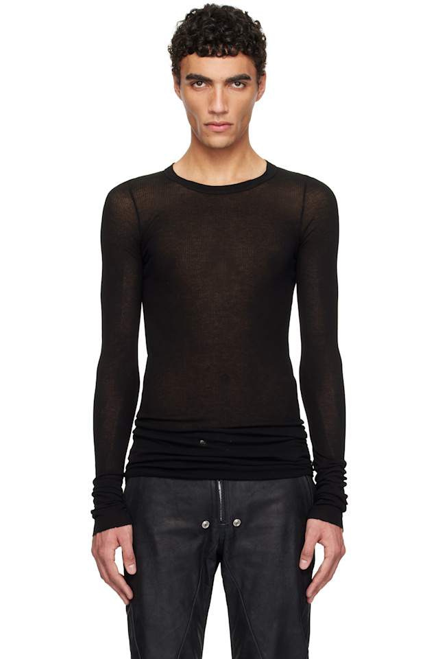 

Футболка с длинным рукавом Hollywood rib Rick Owens, черный