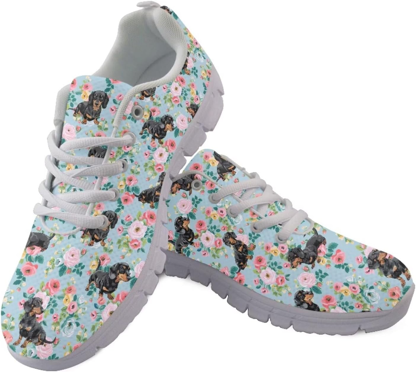 

Женские и мужские кроссовки Jeiento для ходьбы, легкие беговые кроссовки, модные кеды, Dachshund Flower