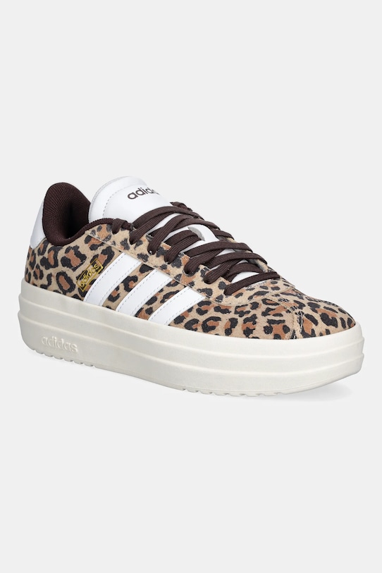 Замшевые кроссовки VL Court Bold Adidas, бежевый