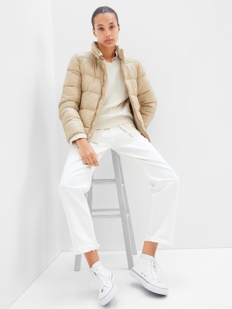 

Стеганая куртка Gap, бежевый