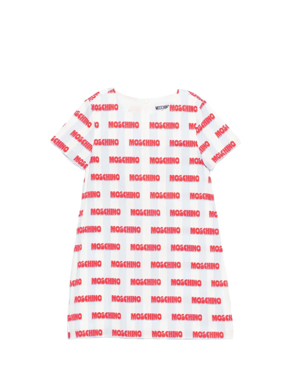 Платье в полоску с логотипом Moschino Kids, белый