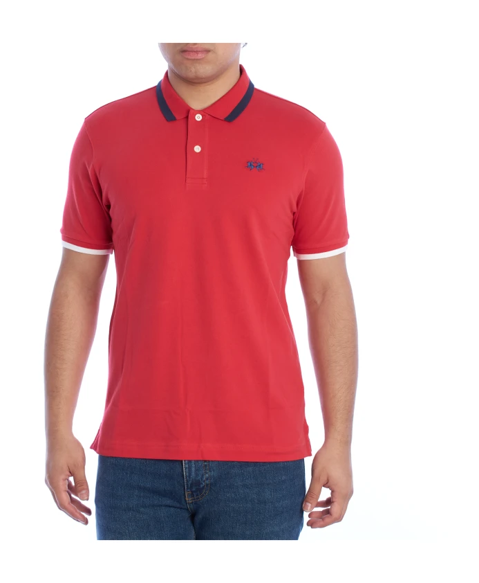 

Современная и элегантная рубашка-поло с коротким рукавом La Martina, красный