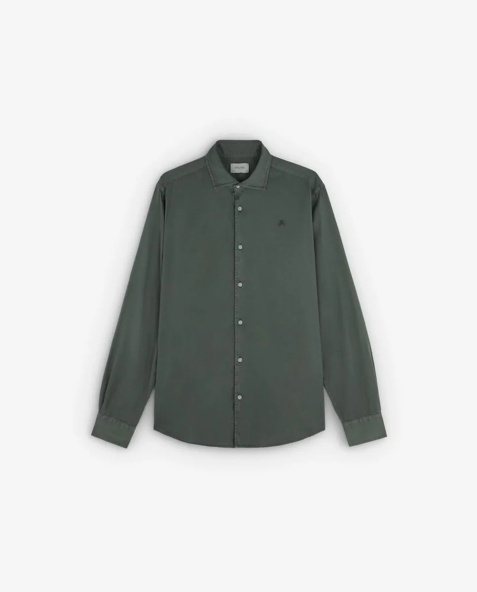 

Мужская рубашка из хлопка, прямого кроя Scalpers, цвет Kaki