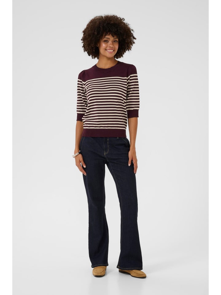 

CULTURE Классический вязаный свитер CUannemarie в полоску Winetasting/Whitecap