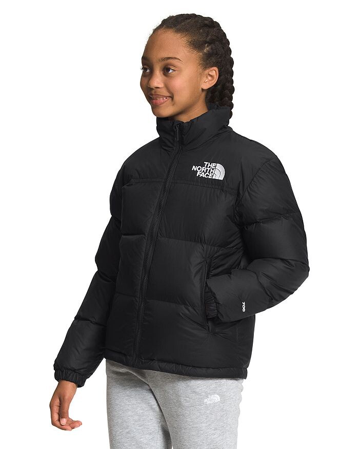 Куртка Nuptse унисекс для подростков 1996 года The North Face в стиле ретро - Little Kid, Big Kid, черный — фото 4