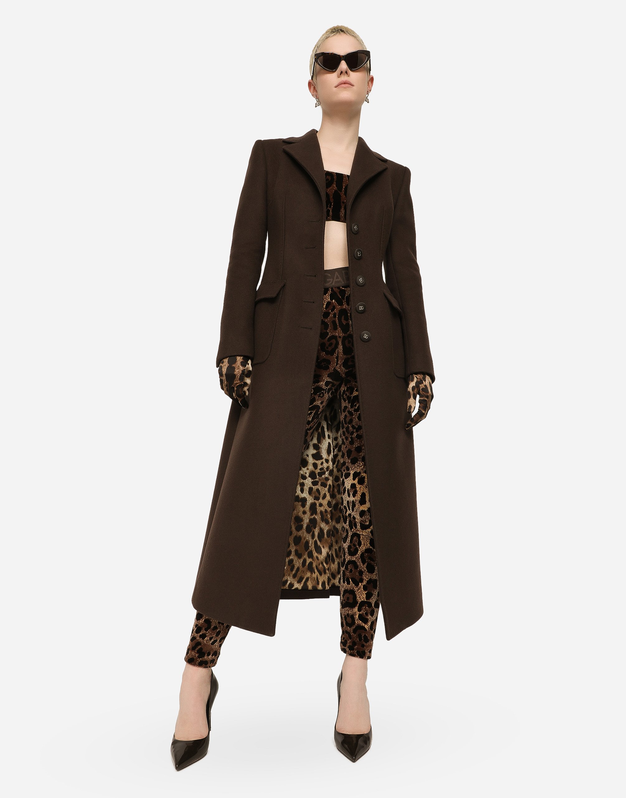 Леггинсы из шенилла с жаккардовым леопардовым узором Dolce & Gabbana, мультиколор — фото 2