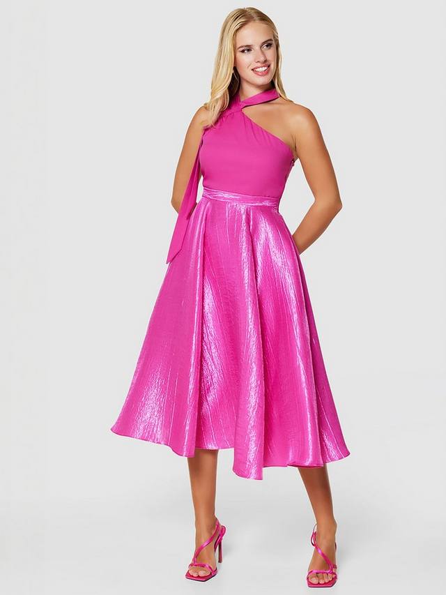

Двухслойное платье миди Closet London, розовый
