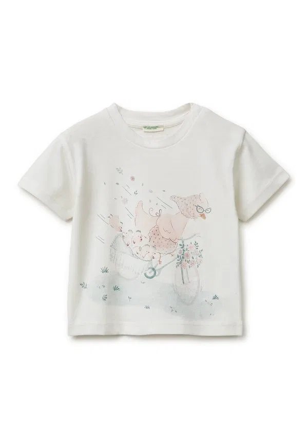 Футболка с животным принтом. футболка с принтом United Colors Of Benetton, White