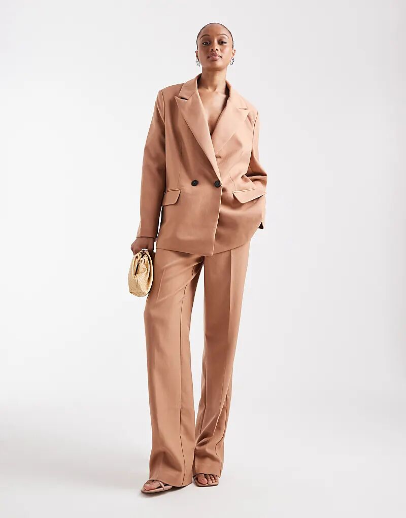 

Широкие брюки-клеш Vero Moda Tall цвета мокко с узором «ёлочка»