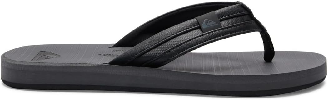 Мужские сандалии Quiksilver Carver из нубука с трехточечным креплением, черный/серый — фото 2