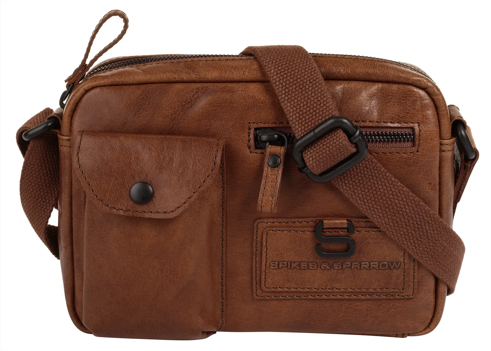 

Сумка через плечо Spikes & Sparrow "CROSS BODY", натуральная кожа, цвет Cognac