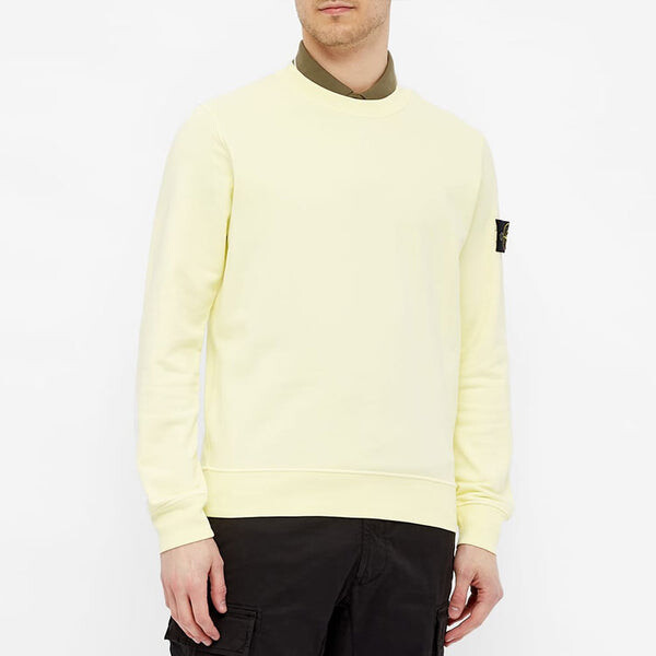 Толстовка garment dyed crewneck sweatshirt 'lemon' Stone Island, желтый — фото 3