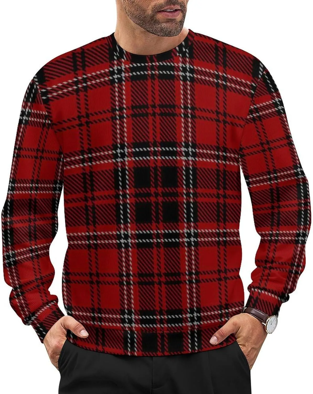 

Мужской мягкий свободный свитер с длинными рукавами Meaudiwes