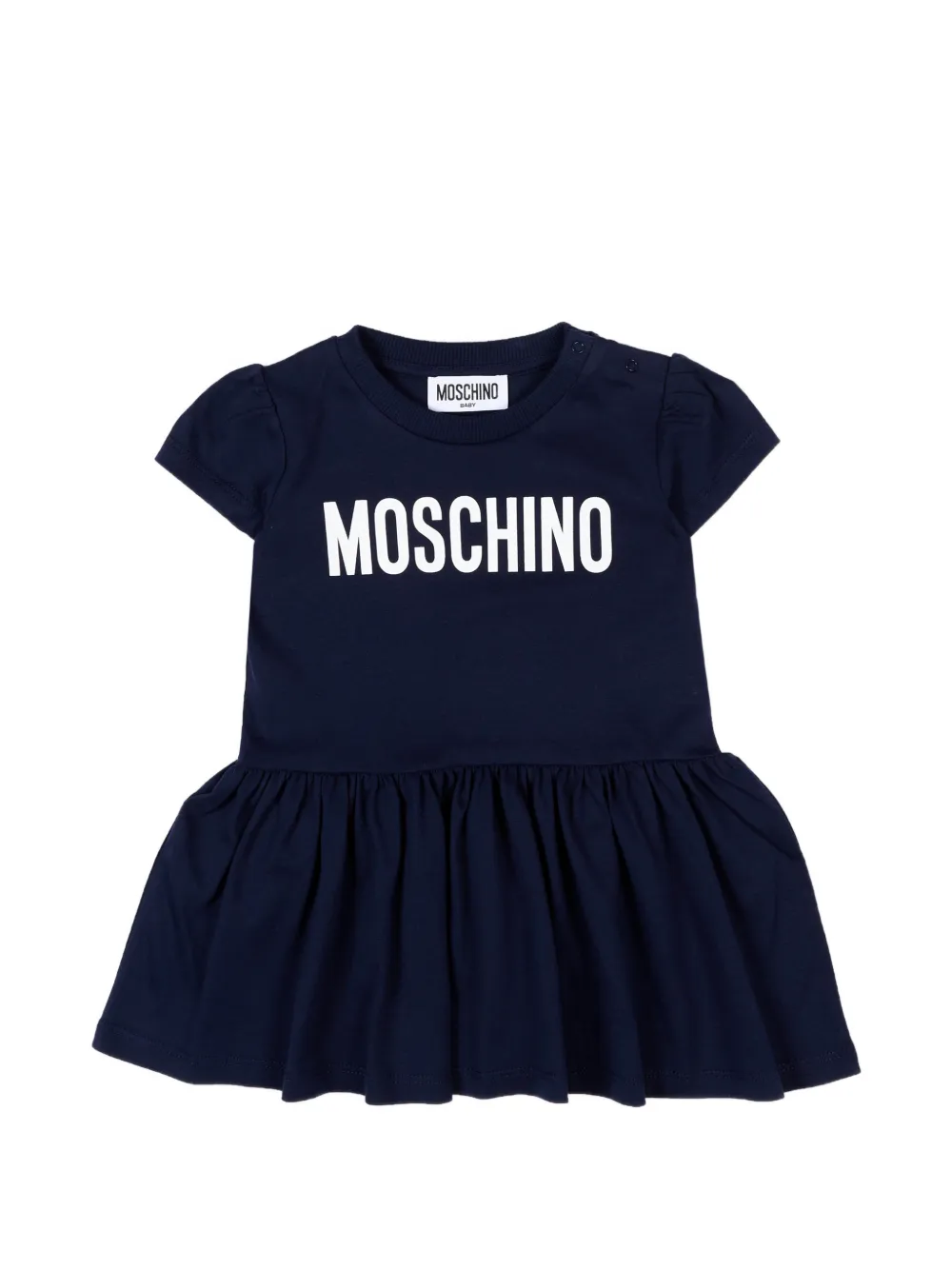 

Платье с короткими рукавами и оборками Moschino Kids, синий