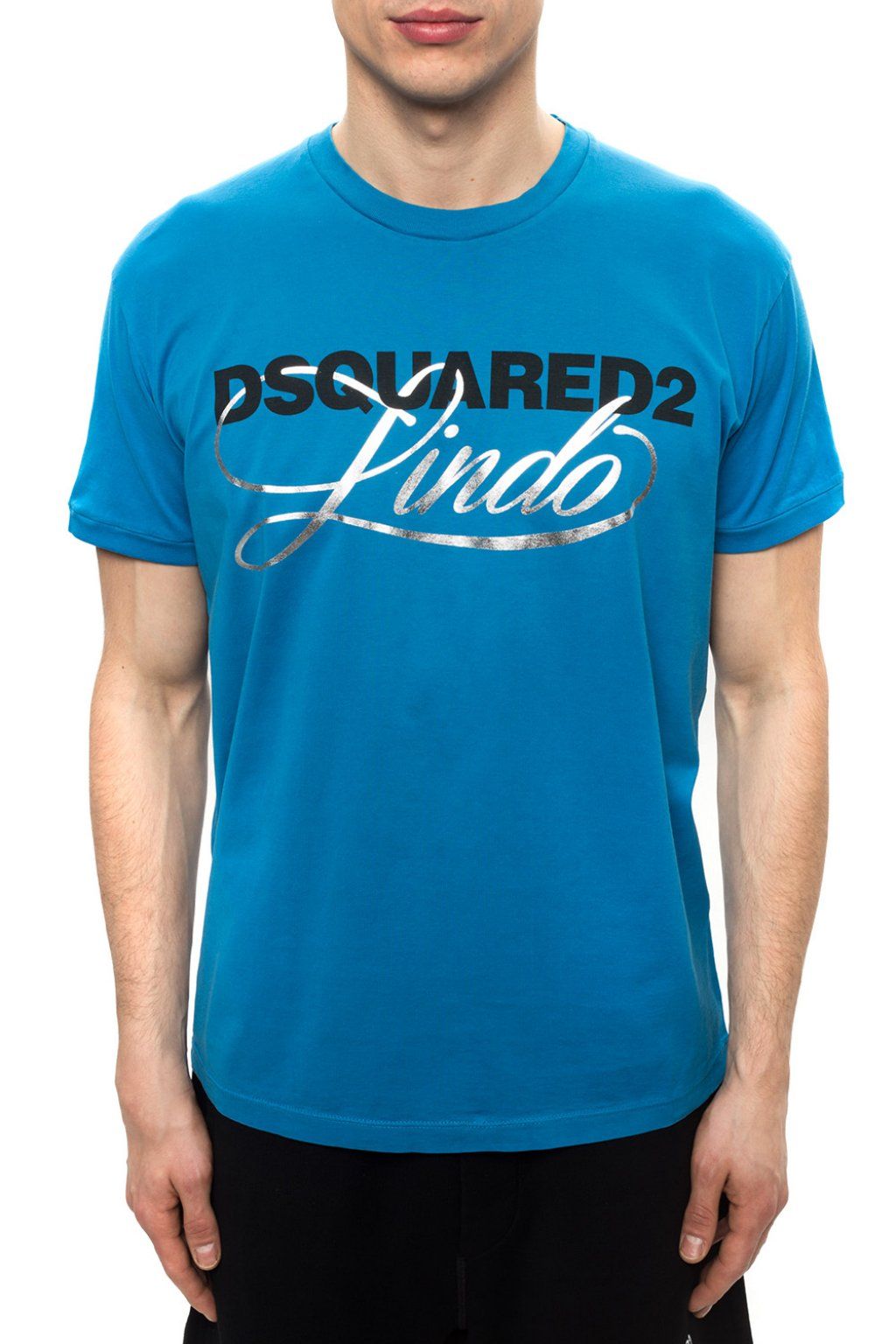 

Футболка Chic Blue Logo с серебристыми вставками Dsquared2