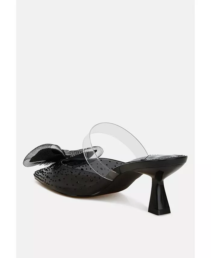 Туфли Freja Embellished Bow на низком каблуке с декоративным бантом London Rag, черный — фото 3