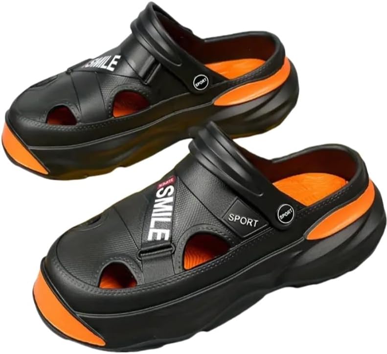 

Мужские однотонные сабо, удобные, с нескользящей, дышащей мягкой подошвой из EVA, для повседневного ношения Fmshi, черный