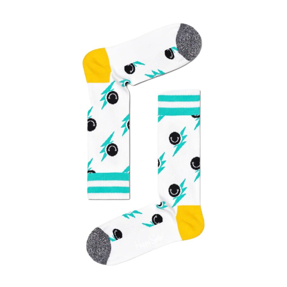 

Белый хлопковый носок Happy Socks