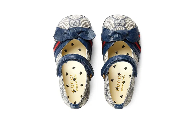 Кроссовки детские GUCCI Kids Lifestyle Shoes сине-бежевые — фото 4