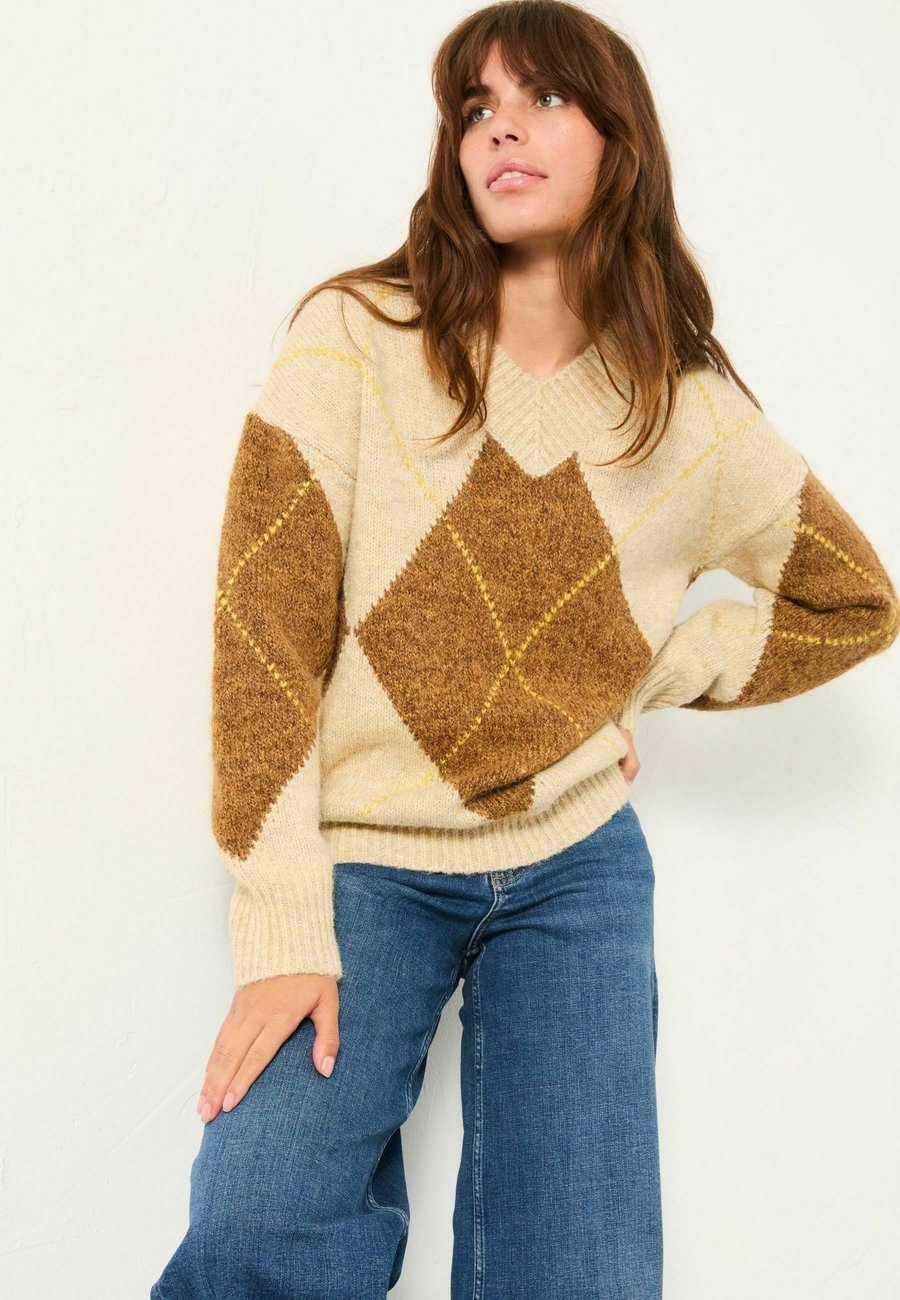 

Джемпер FatFace ARGYLE, Natural/Beige