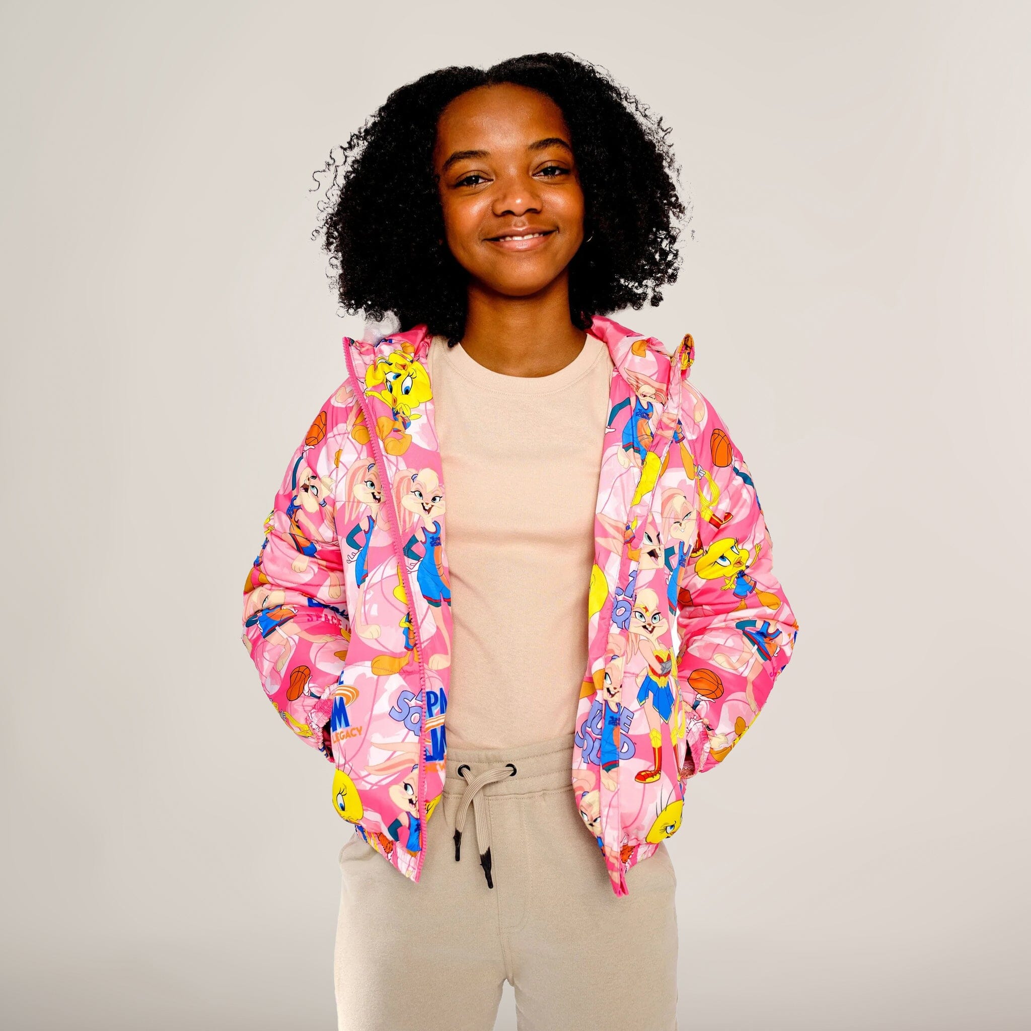 

Детская утепленная куртка-пуховик New Looney Mash Members Only, розовый