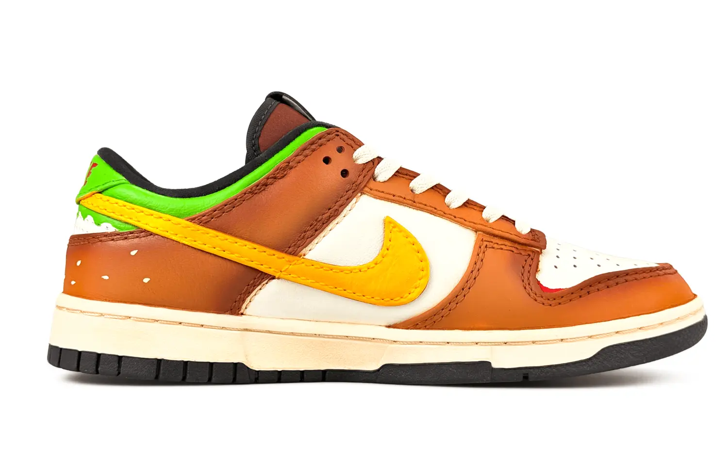 Nike Кроссовки для скейтбординга Dunk с устойчивостью к истиранию и скольжению, низкие, мужские, коричнево-желтые — фото 3