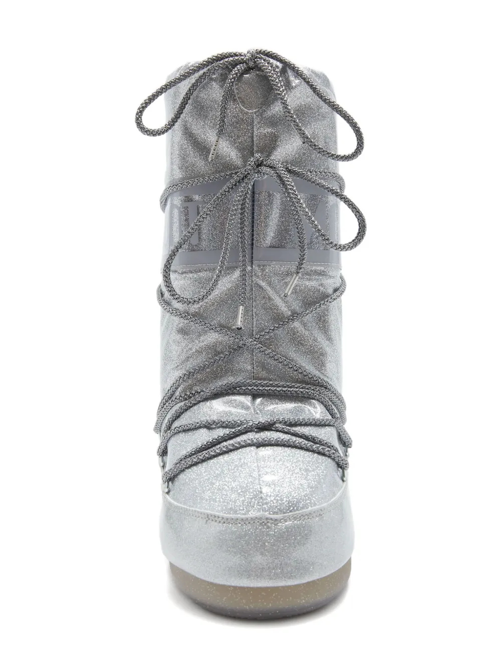 Ботинки на шнуровке, украшенные блестками Moon Boot Kids, серебряный — фото 3